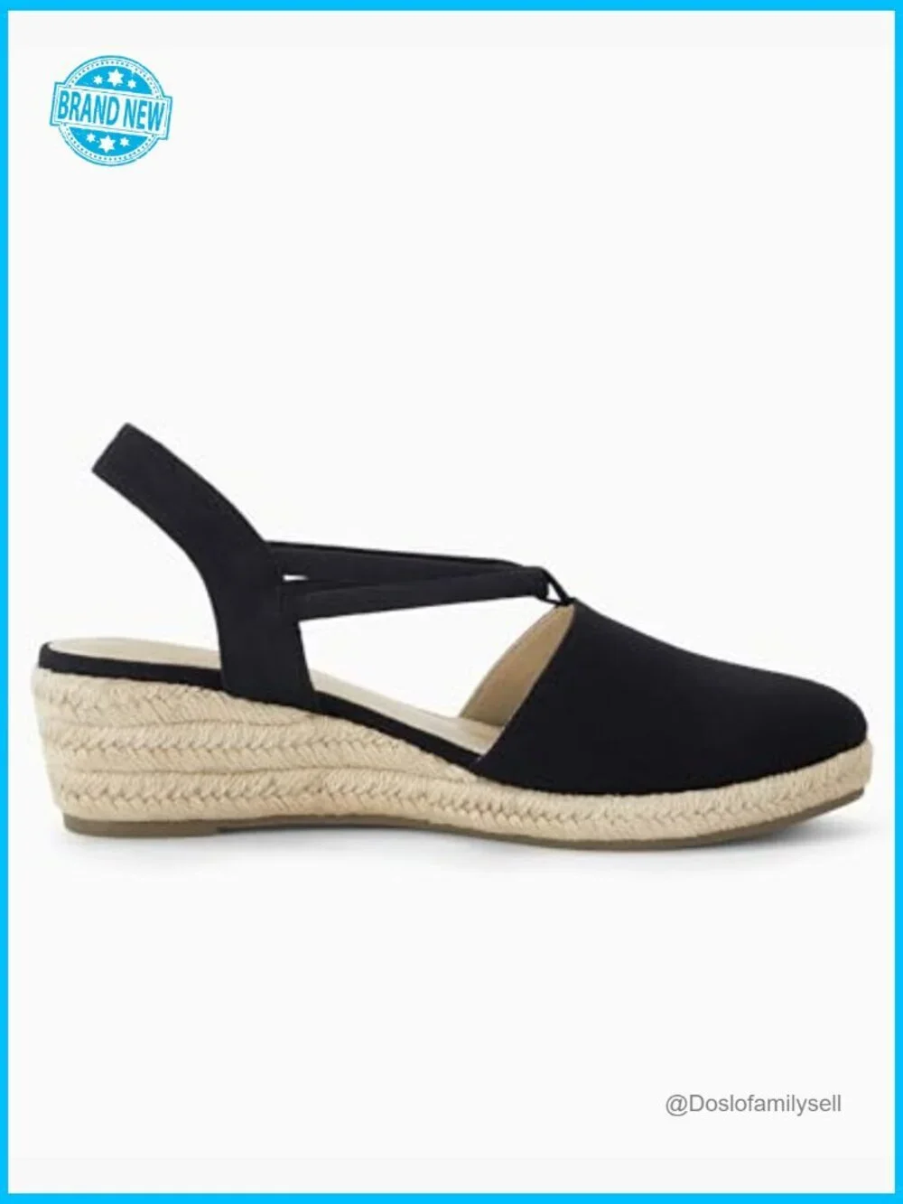 Women's Platform Wedge Espadrille Sandals Slingback Closed Toe Slip On Shoes